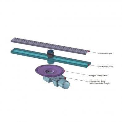 T. Membranlı 360° S Sifon Duş Kanalı