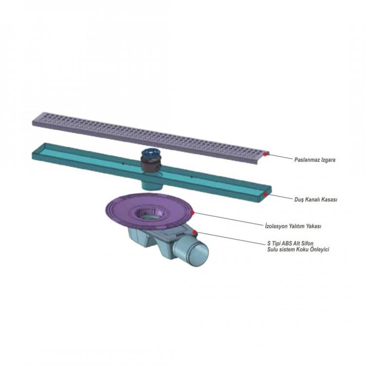 360° S Sifonlu Duş Kanalı