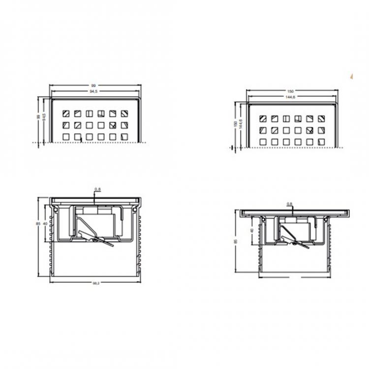 Paslanmaz Çerçeveli 10x10 15x15 Süzgeç Gövdesi